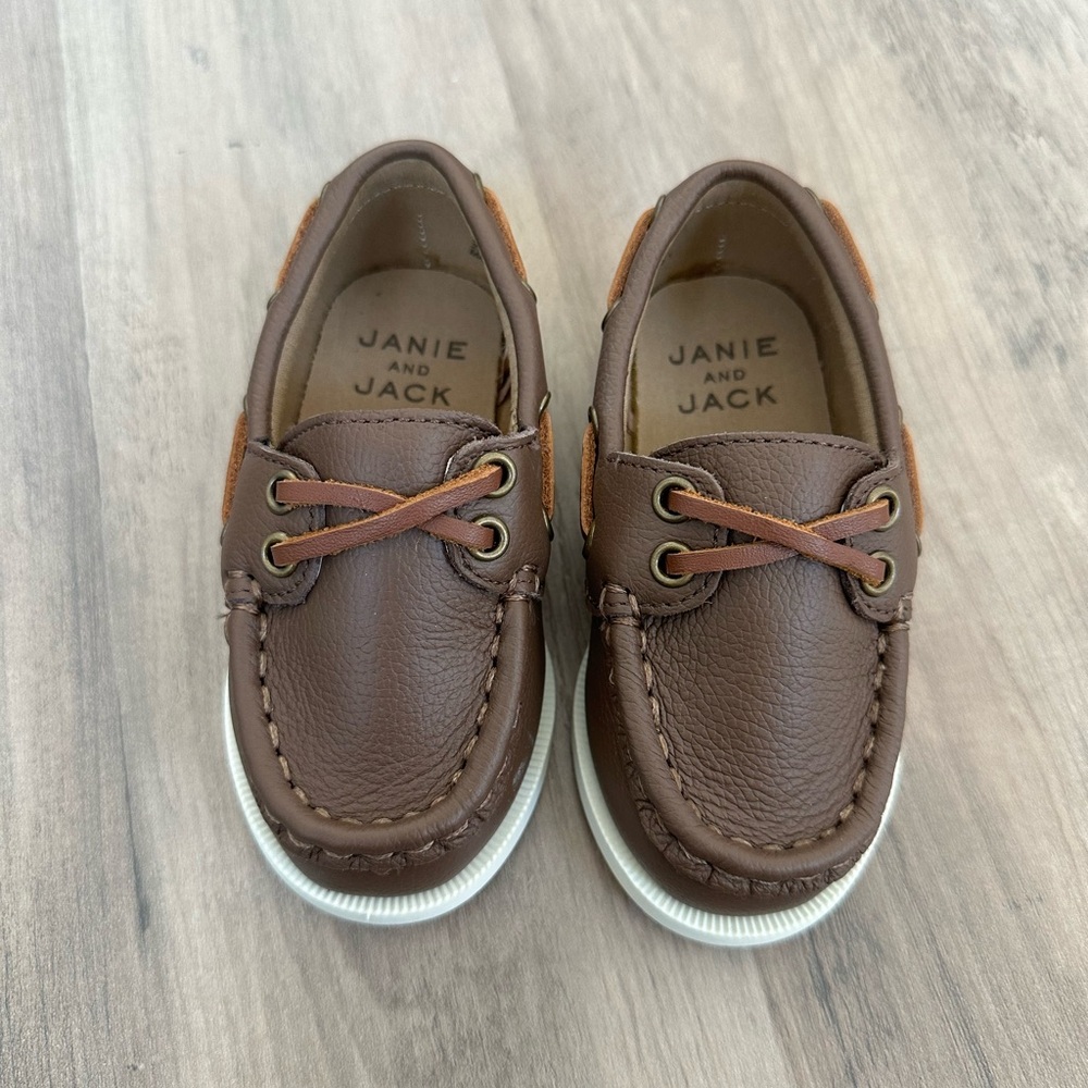 Janie &Jack brown loafers size 5